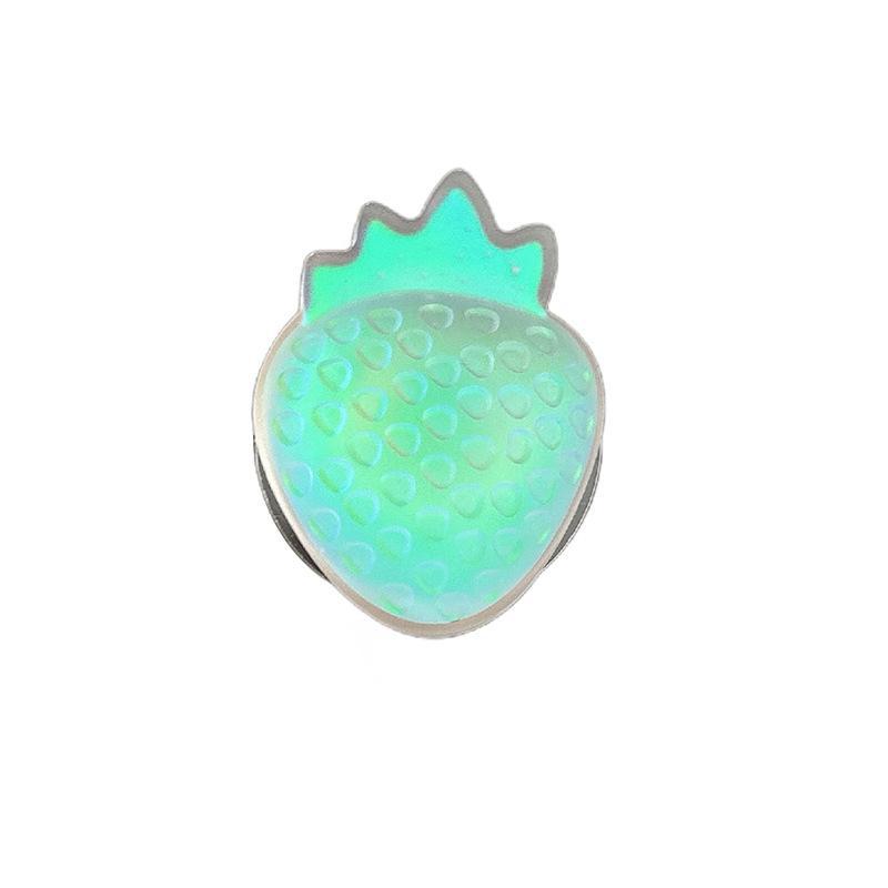 Colorful Laser Three-Dimensional Strawberry Mobile Phone Airbag Bracket Magnetic Suction Retractable Back Stick Desktop Bracket Watch Drama Creativity