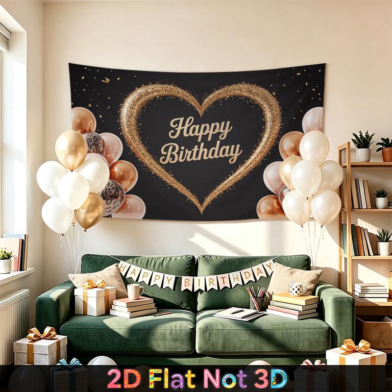 Party Backdrop Happy Birthday Birthday Heart Photo Booth Background Front Door Decor