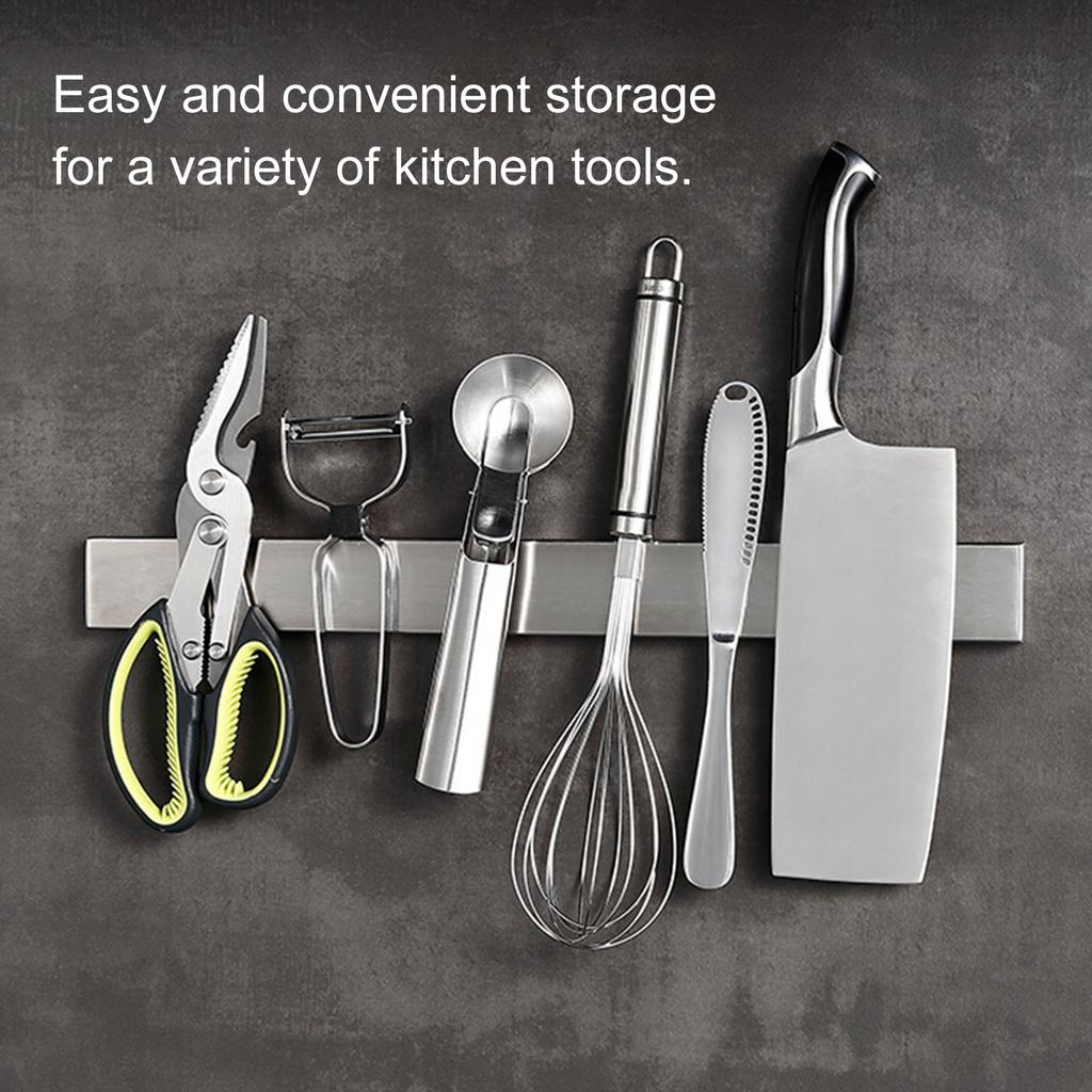 Stainless Steel Tool Holder Magnetic Tool Holder 30cm 40cm 50cm Wall Block Tool Storage Rack Kitchen Accessories