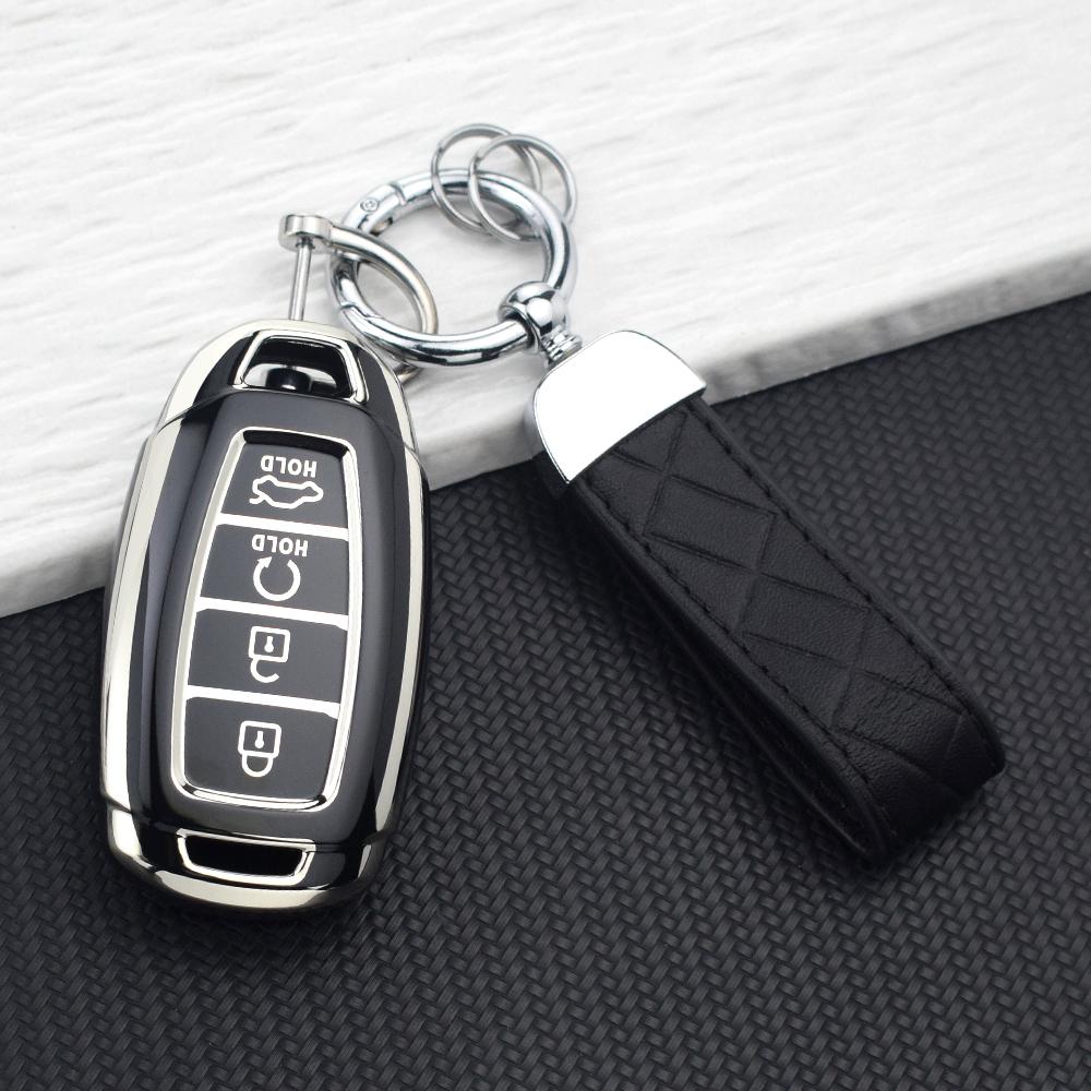 3/4/5 Buttons TPU Key Case Fob for Hyundai Santa Fe KONA I30 Accent Ix35 Encino Solaris Azera Grandeur Ig Palisade Key Chain Set