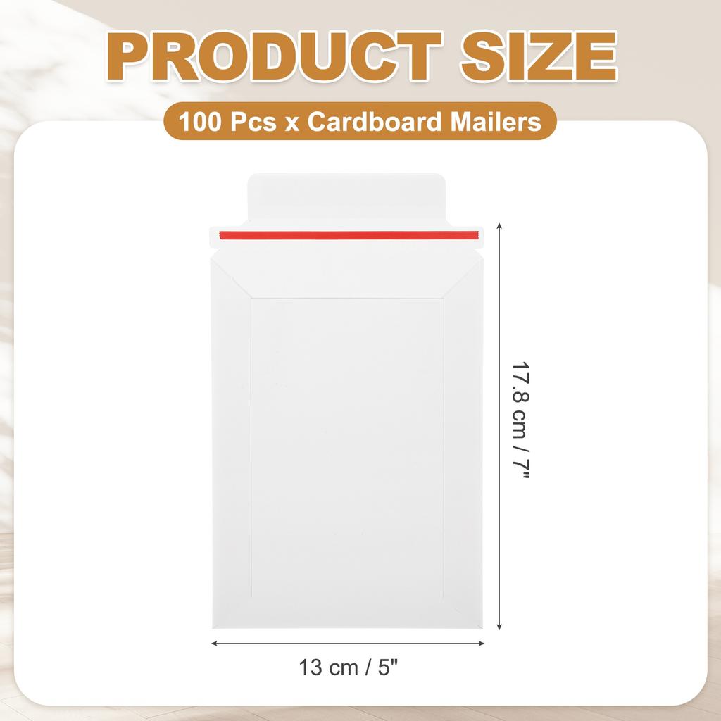 25/100Pcs Cardboard Envelopes Rigid Mailers Self Seal Photo Document Mailers Stay Flat Shipping Envelopes Suit for Papers Files