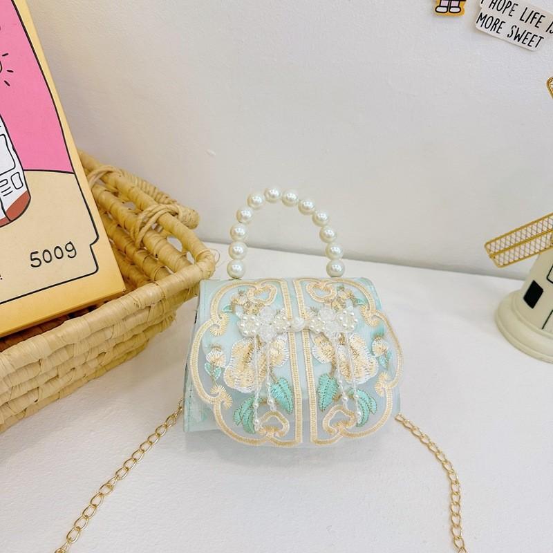 Decoration Pearl Cute Children Crossbody Bag With Chain Suitable For Daily