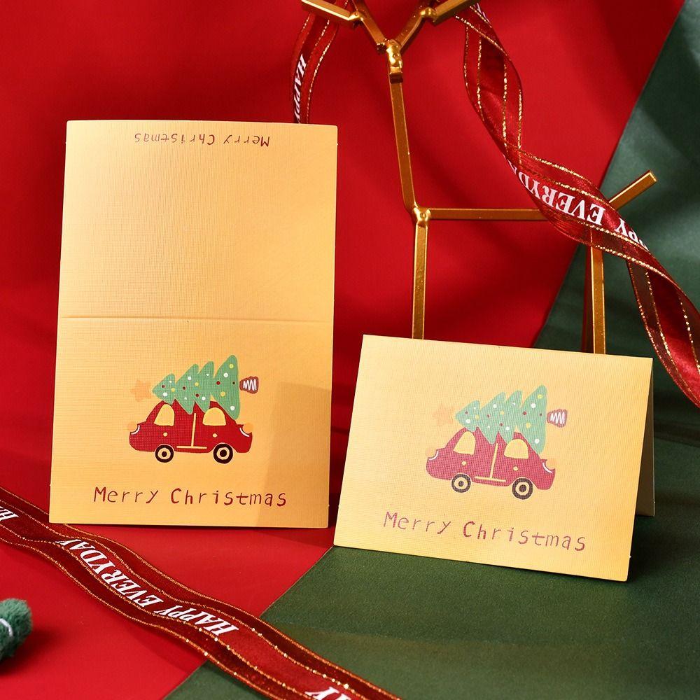 10pcs Handwriting Merry Christmas Greeting Cards Invitation Blank Paper Cards  Festivital Gifts