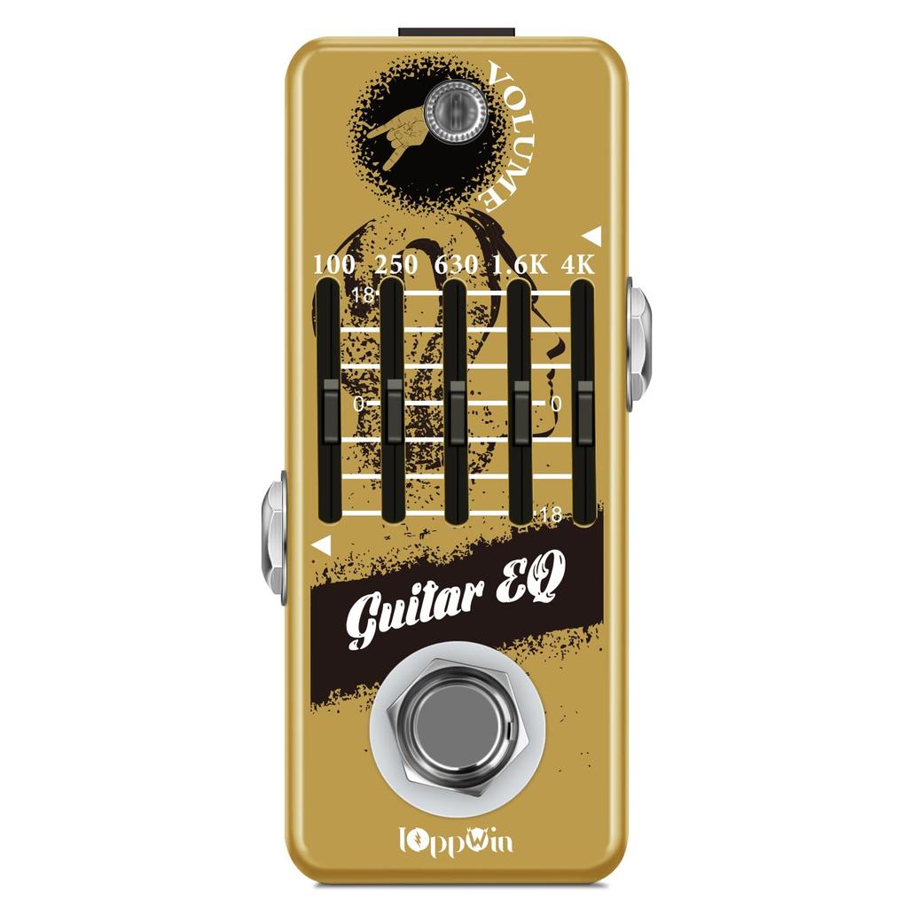 IOppWin Guitar Guitar Graphic Equalizer Pedal with Master Level Control True Bypass Metal Shell Pedal, 5-Band - &