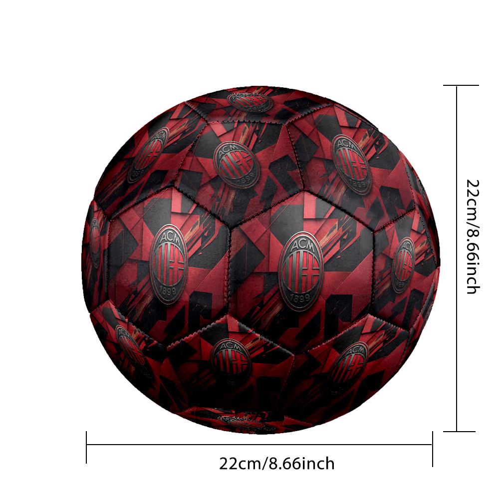 AC Milan Theme Soccer Ball Size 5 Soccer Ball Soft Touch Professional Training Football for Outdoor Sports