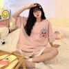 Japanese summer department new cotton pajamas women's fresh pastoral style student casual loungewear round neck short-sleeved suit