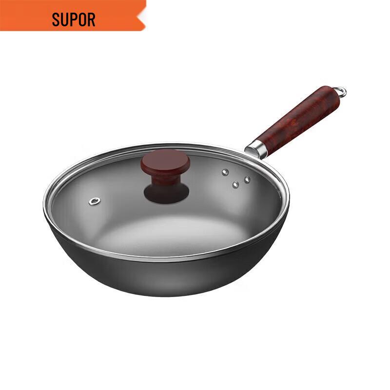 SUPOR 32cm Uncoated Cast Iron Wok