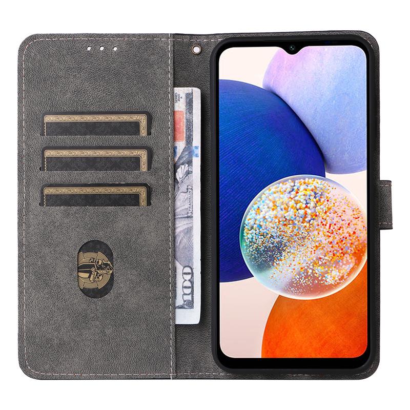 Leather Case with Card Holder & Stand for Samsung A15 4G/5G - Lanyard & Protective Cover Included