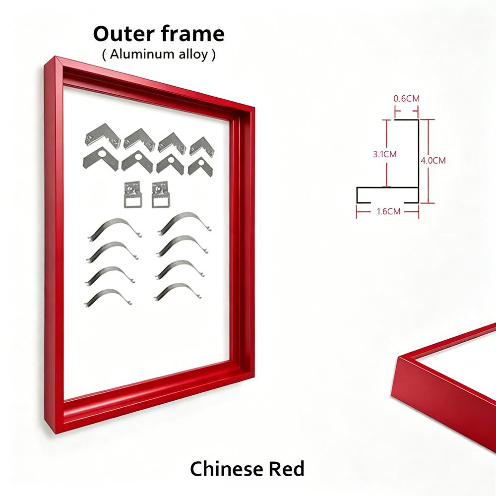 Customized DIY Frame Kit Gold Black Metal Aluminum Outer Frame and Wooden Inner Frame for Canvas Painting Gallery Home Decor