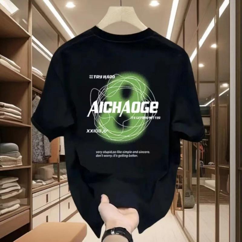 

Men Back Graphic Print Short Sleeve T Shirt Oversized Casual Streetwear Letter Print Top for Men S чёрный