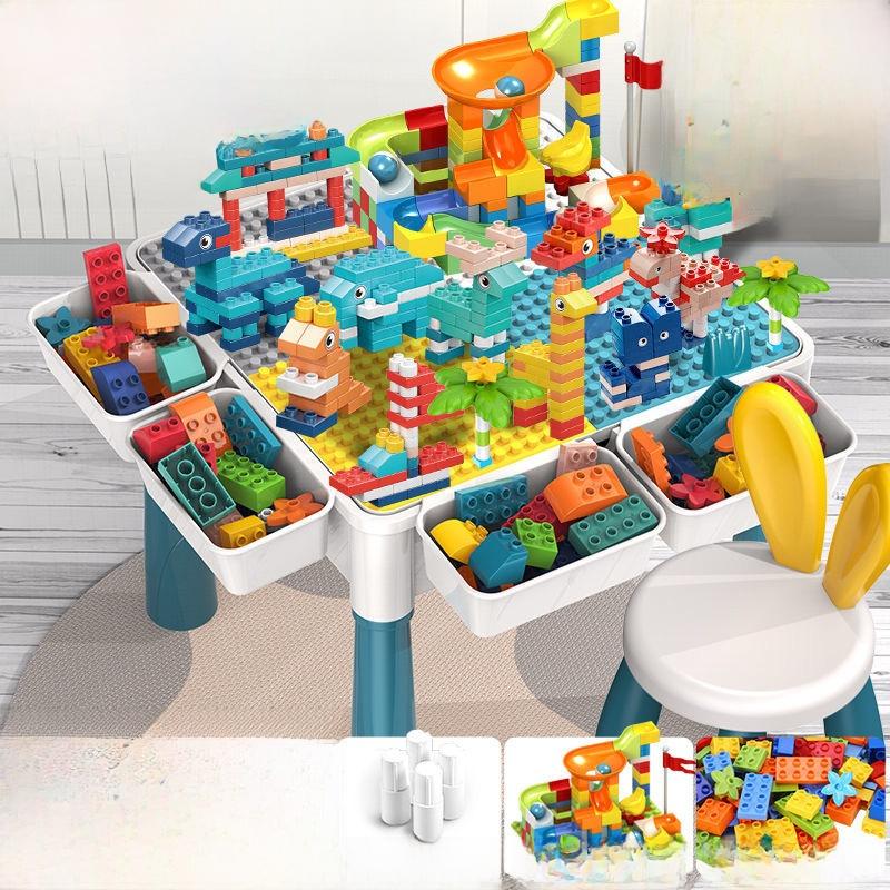 Large Multi-Functional Children's Building Blocks Table Educational Assembly Toy Study Desk for Boys And Girls Big Granular