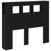LED Headboard in Black with Oak Effect 120 x 18.5 x 103.5 cm