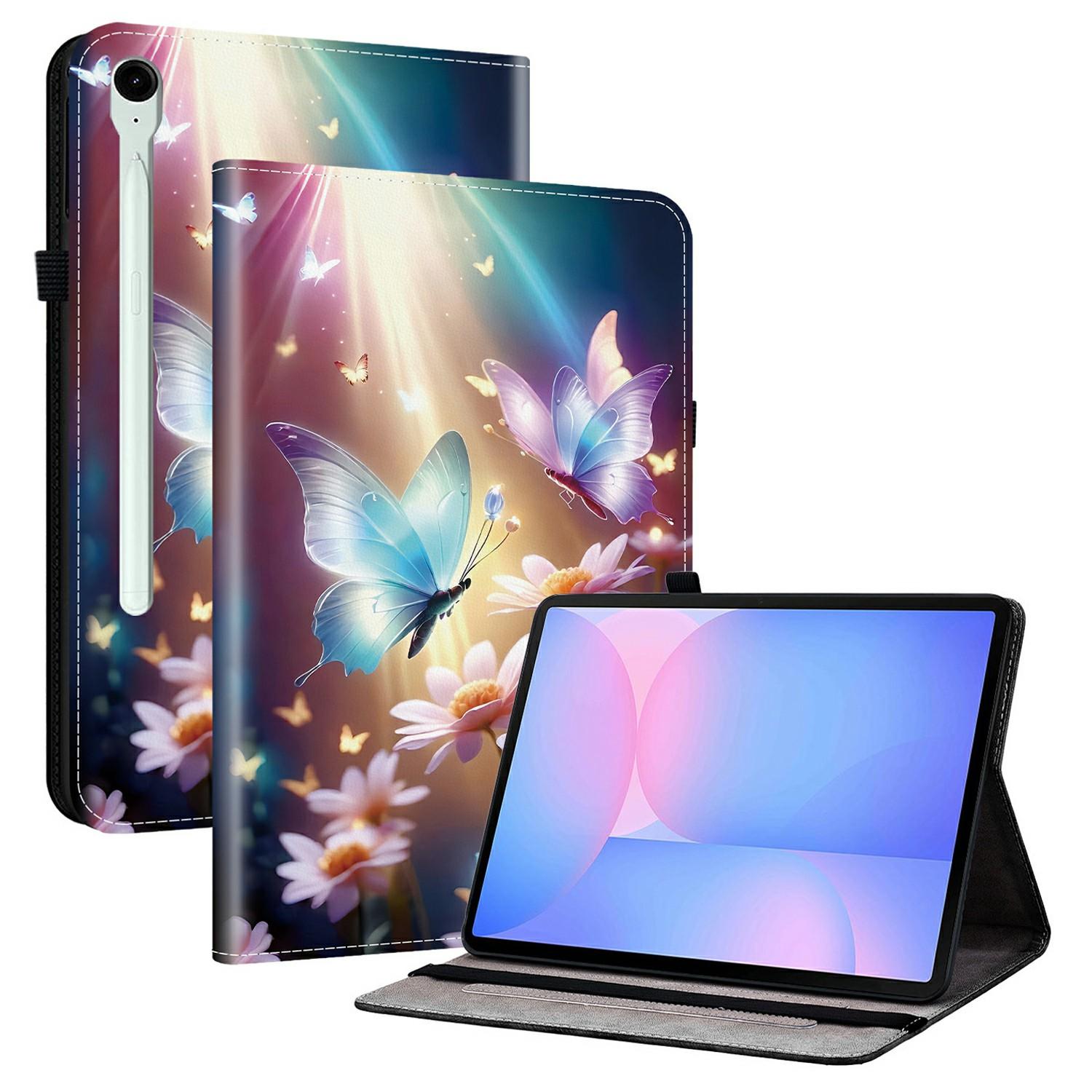 

Для Samsung Galaxy Tab S10 FE+ Шкіряний чохол з друкованим візерунком, підставка, чохол для планшета з відділеннями для карток G