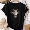Funny Gym Cat Graphic Print T Shirt Womens Cute Gym Pumpkin T Shirt Womens Emoji Short Sleeve T Shirt Graphic T Shirts