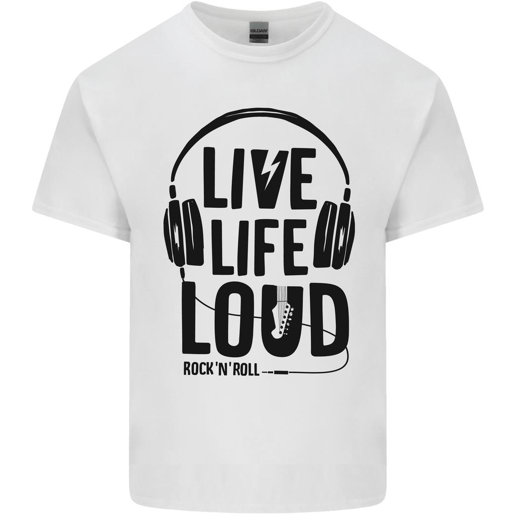 Live Life Loud Rock N Roll Guitar Music Unisexs Light Cotton TShirt