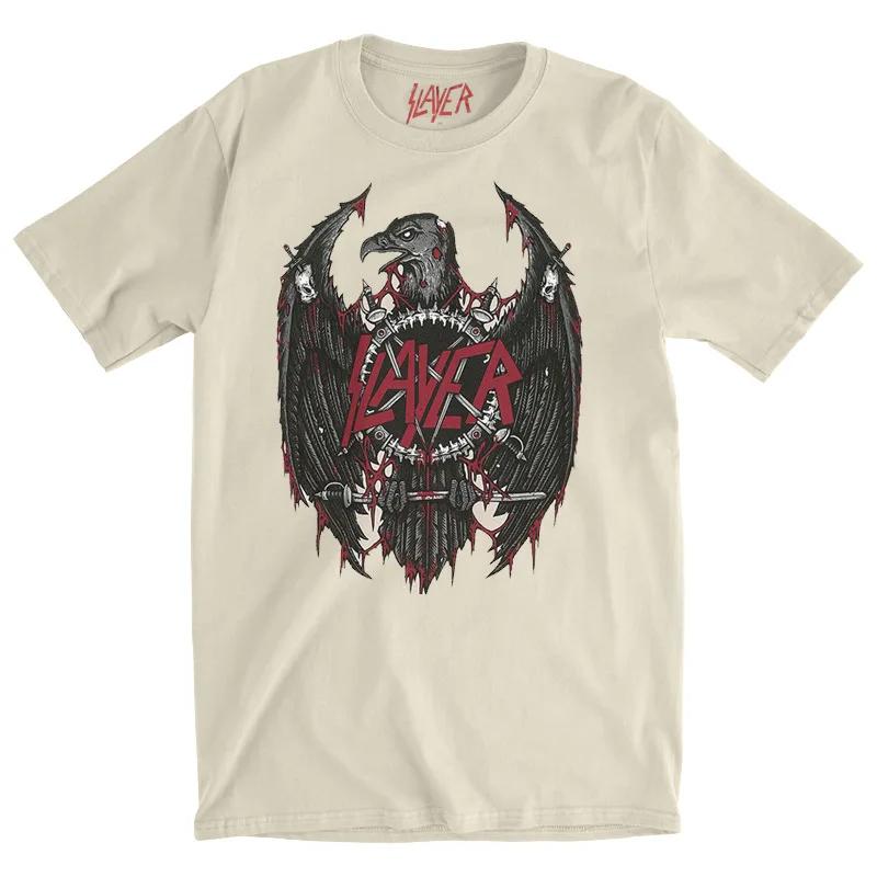 2024 Summer Fashion Men Print Slayer T Shirt O Neck Short Sleeve Band Casual T-shirt Oversize Loose American Street T-Shirt