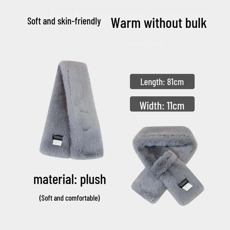 New Arrival: Men's Soft, Plush Otter Fur Faux Scarf - Versatile Korean Style for Autumn/Winter