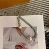 Pearl Rhinestone Mobile Phone Lanyard Clip Anti-Drop Short Hand Rope Keychain Decoration Advanced Sense Light Luxury Women