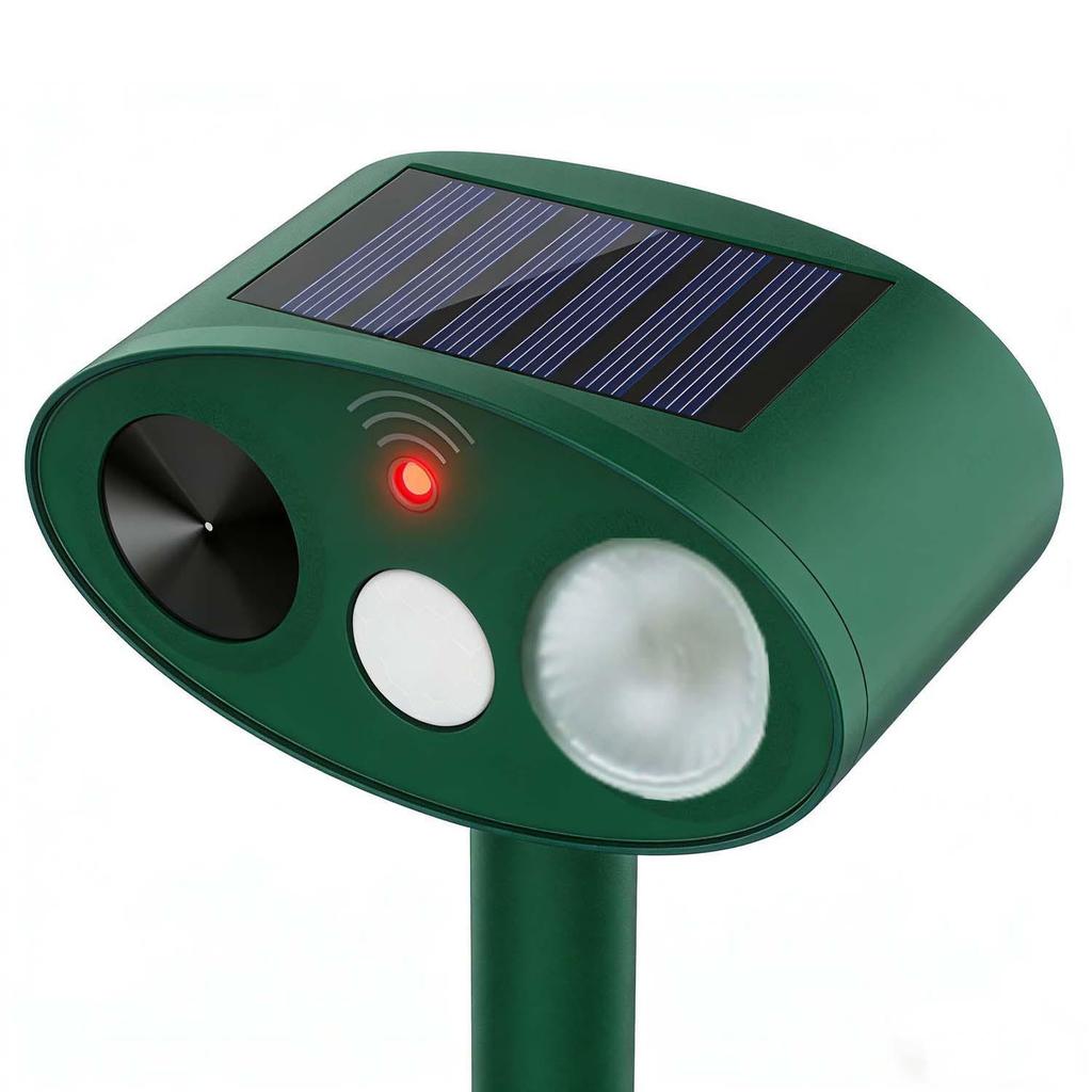 Waterproof Solar Animal Repeller: Ultrasonic Rodent, Cat, and Dog Deterrent with Infrared Sensing