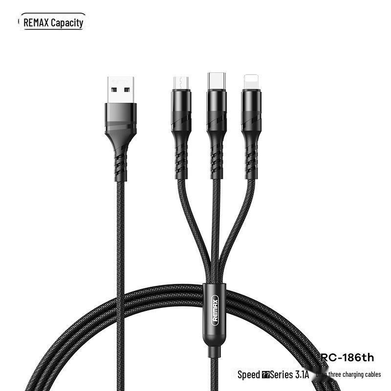 REMAX Ultra-Fast 3.1A 3-in-1 Type-C Charging Cable RC-186th