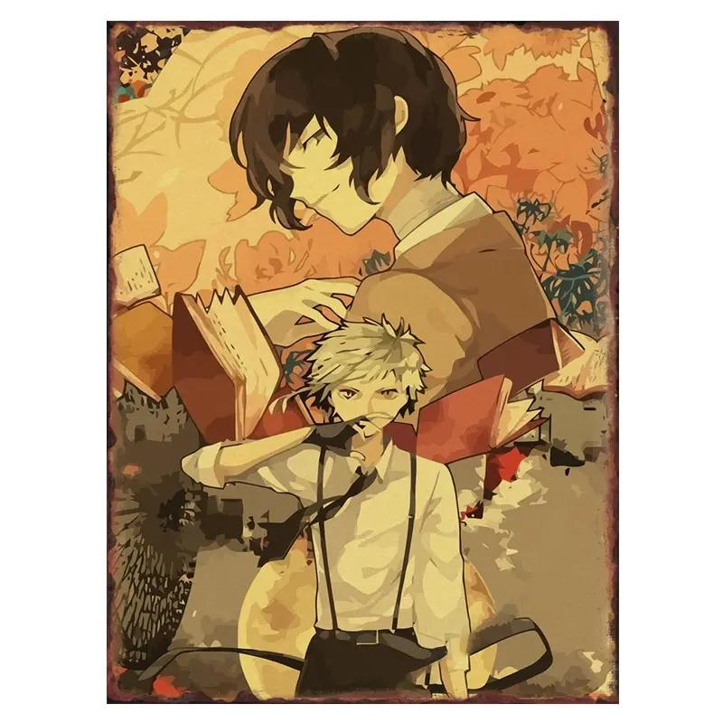 Stray Dogs Anime Metal Tin Sign Poster Vintage Home Decor for Living Room Bedroom Cafe Bar Club Comic Market Iron Plate Wal