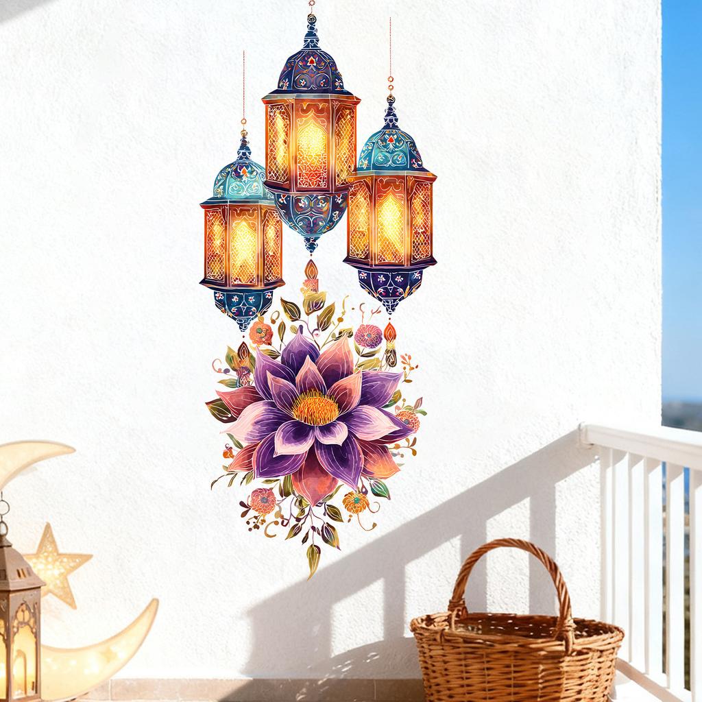 Exquisite Lotus Mandala Bedroom Living Room Entrance Home Decoration Retro Star Moon Self Adhesive Wall Stickers