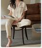 Xuan Liang Sleepwear Women's Summer Thin Ice Silk Short Sleeved Pants New Casual Outerwear Home Clothing Set