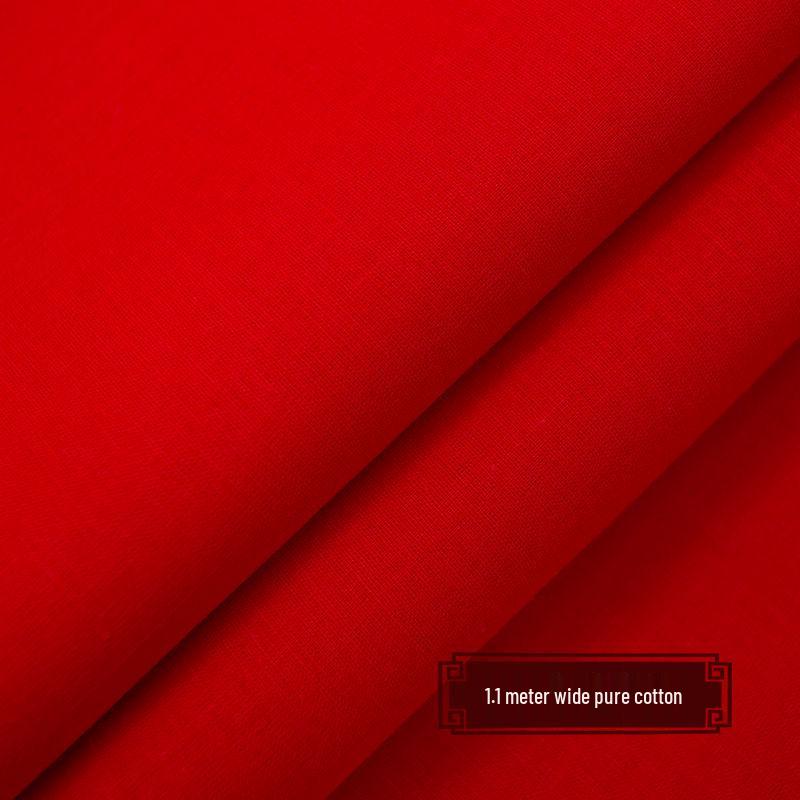 Silk Cotton Chinese Red Fabric for Happy Events and Housewarming, Free Shipping