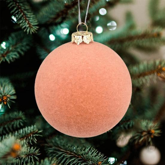 12 Pcs Velvet Christmas Ball Ornaments 2.4 Inches Flocked Shatterproof Plastic Balls Xmas Tree Hanging Decorations for Holiday Party Home Decor