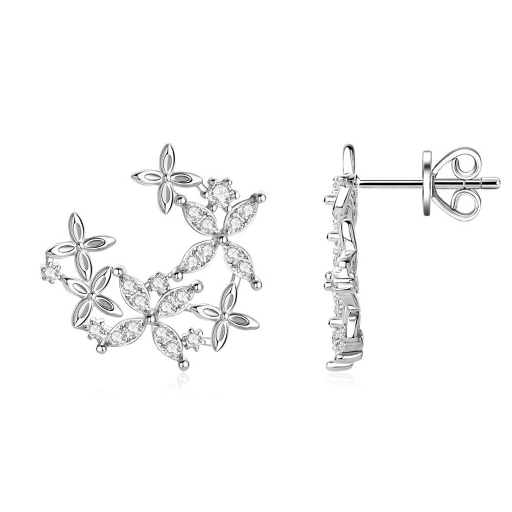 Romantic Cute 100% 925 Sterling Silver VVS1 3EX D Real Moissanite Diamonds Sparkling Stud Earrings For Women Jewelry