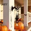 Gift for Holiday Enthusiasts Halloween Welcome Sign, Wall Mount 2D Acrylic Hanging Decor with Bell, Door Bell Decorations Gothic Black Cat Creepy