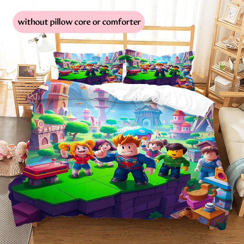 Roblox Pattern Bedding Quilt Set Home Decoration Gift (1 * duvet cover + 2 * pillowcase without core)