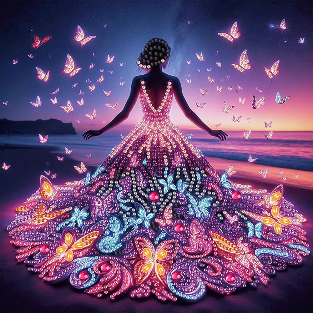 5D DIY Partial Special Shaped Drill Diamond Painting Kit Arts Ornament Beauty Girl Home Decoration Xmas Birthday Gifts 30x30cm