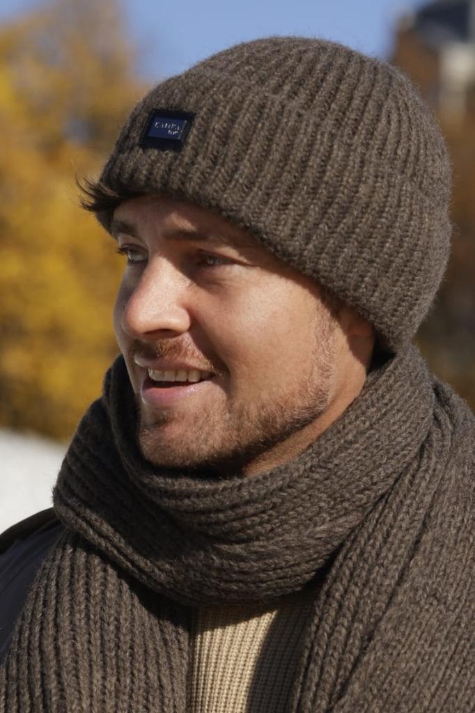 Kamea Martin Men' Winter Set - Hat + Scarf, Brown