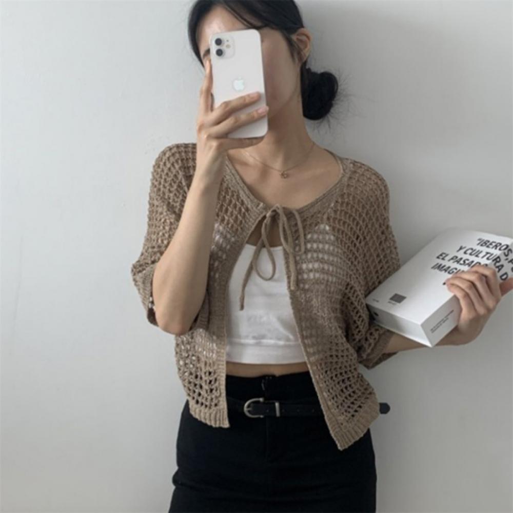 New ArrivalS Open Run Women S Open Cardigan Ribbon Short Sleeve Knit