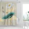 Vibrant Lotus & Nature Digital Print Shower Curtain - Polyester Bathroom Decor, Machine Washable Artistic Design for All Seasons