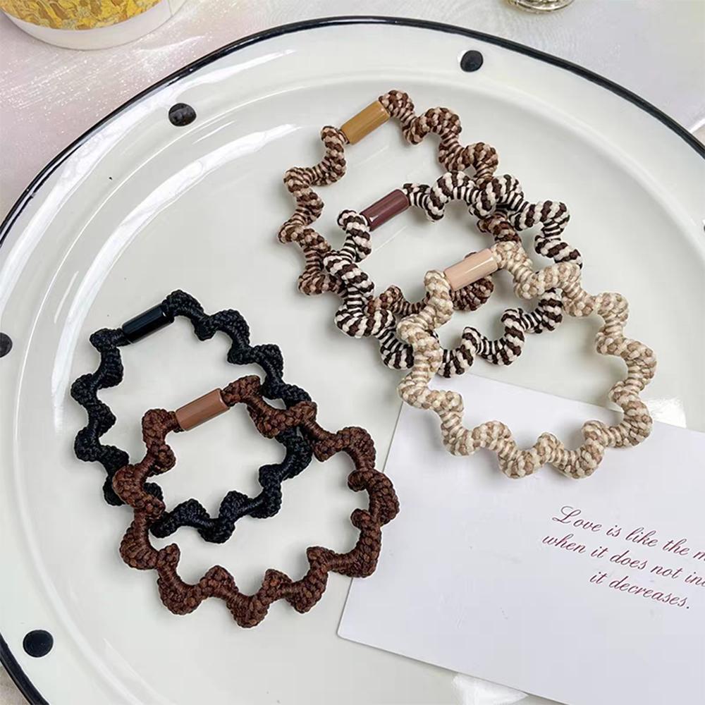 

5 шт. Европейские и американские волнообразные высокоэластичные резинки для волос для женщин, девочек, держатель для хвостика, спортивные кольца для волос, веревочные аксессуары