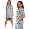 Summer Women Stars Printed Clothing Loose Fit Knee-length Casual Dress In Cotton Blend