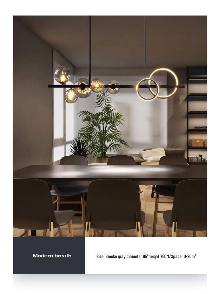 Nordic Modern Minimalist Chandelier - Creative Dining Room Light with Magic Bean Glass Bubbles.