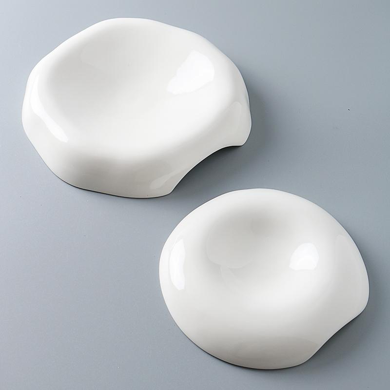 BRCeramic Sushi Dish Restaurant Porcelain Lotus Leaf Molecular Cuisine Tableware Dessert Snack Plate Dipping Sauce Fruit PlatterEY