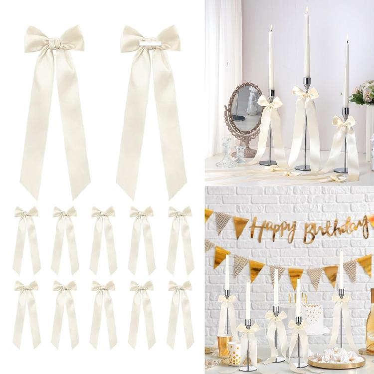 12 Piece Elegant Satins Ribbon Bowknots User Friendly Design Ribbon Gift Wrapping Supplies For Wedding Birthday Decorations