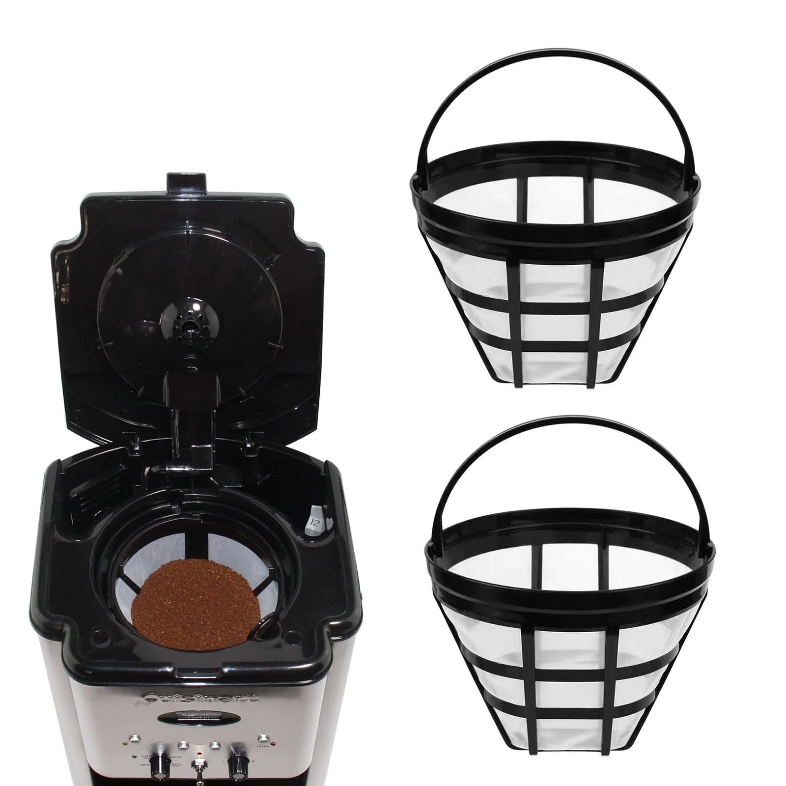 

Kasanidika Coffee Filters [Set of 2] Reusable Cone-Shaped Coffee Filters with Stainless Steel and Nylon Filters, Easy to Clean, Replacement Filters