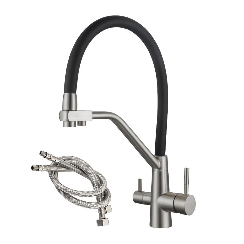 Purification Kitchen Faucet 3-ways Mixer Tap Basin Indoor Outdoor 2 Outlets