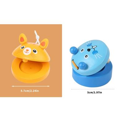 Wooden Finger Castanets Musical Instrument Finger Castanets Clapper Educational Musical Percussion Toy for Music Room