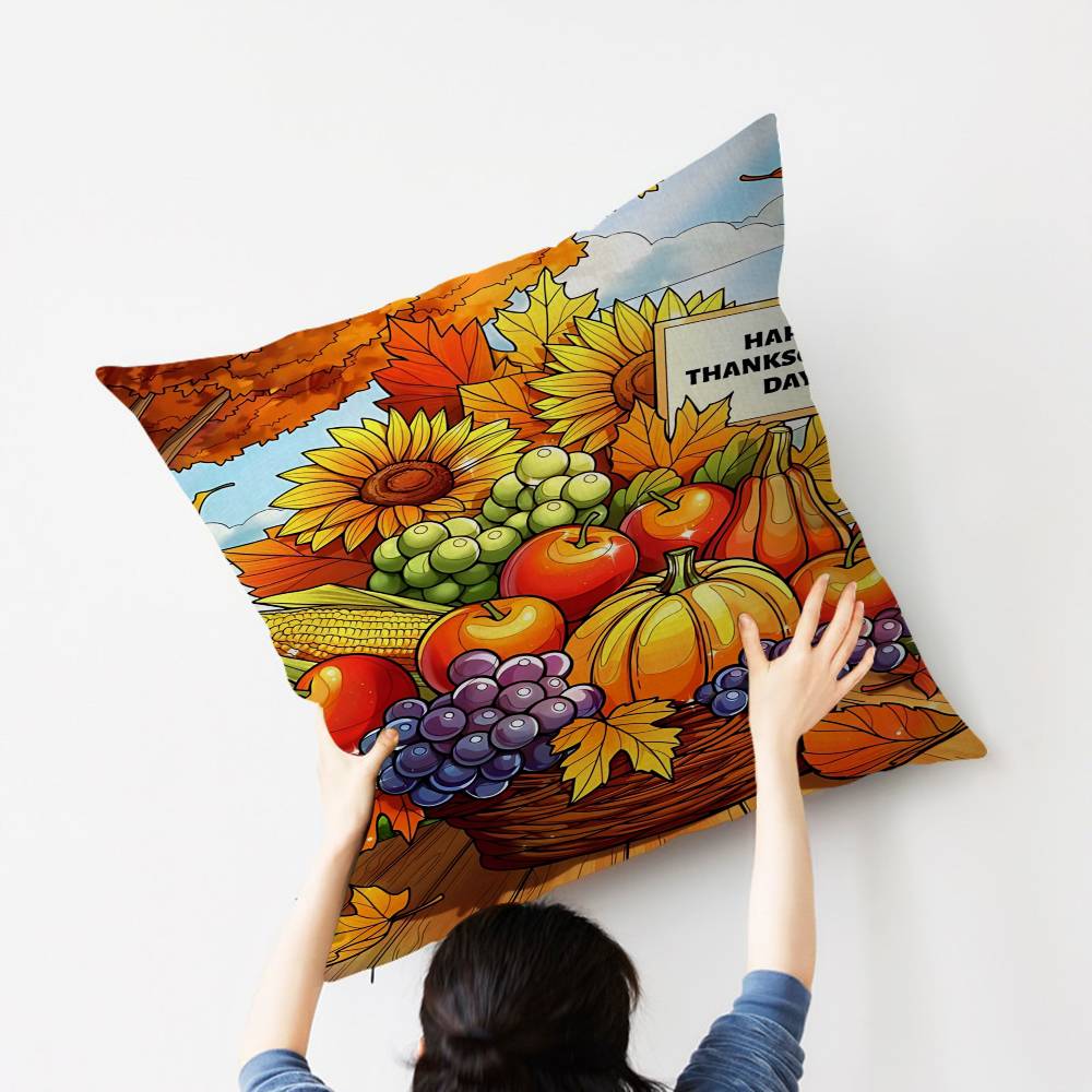 Autumn Harvest Festival Fall Leaf Pillowcases Home Bedding Decorative Pillow Cover Wedding Super Soft Pillow Case