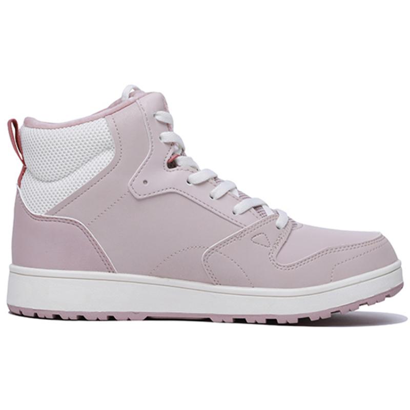 Anta High-Top Skateboard Shoes Women's Gray Pink White Sneakers