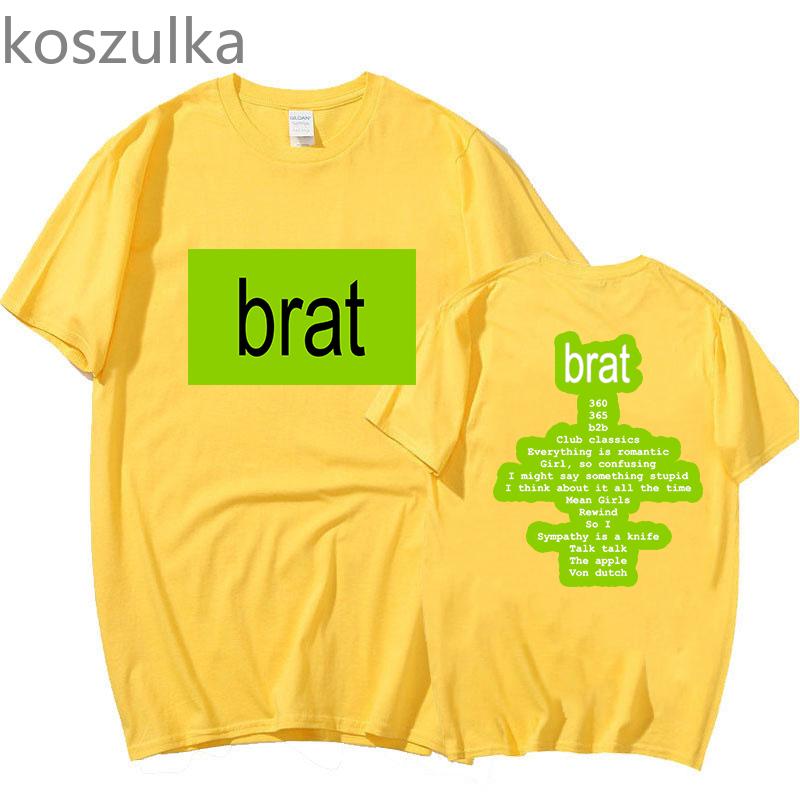 

Charli xcx Brat Merch Футболки Жіночі унісекс Модні повсякденні футболки з короткими рукавами Унісекс Вентилятори Одяг Вуличний одяг Вінтаж Вуличний одяг Топи XL