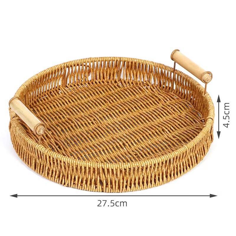 European Style Rattan Woven Serving Tray Large