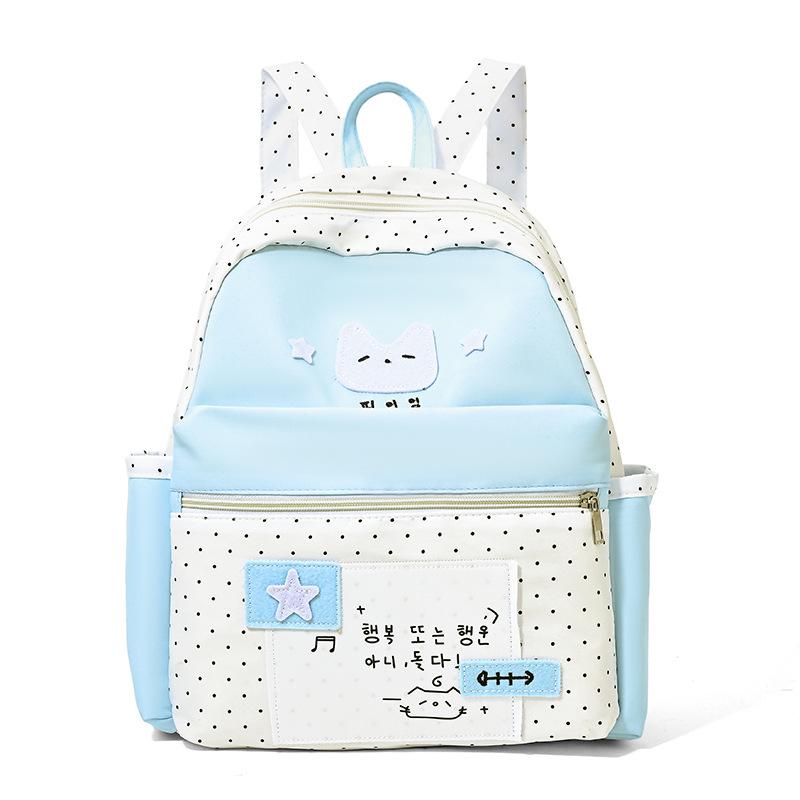 Polka Dot Graffiti Backpack - Cute, Lightweight, and Versatile Schoolbag