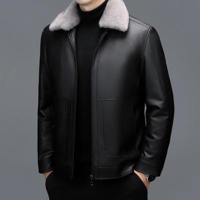 Genuine Leather Down Jacket Men's Winter New Thickened Warm Leather Jacket Men's Sheepskin Jacket Men's Coat